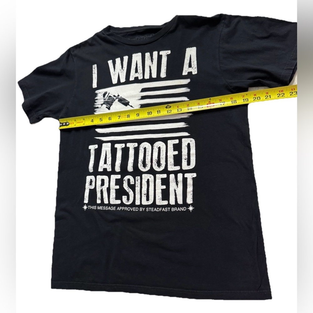 Steadfast Brand Tattooed President Graphic Tee Men’s Medium Black - Picture 4 of 6